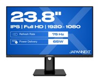 JAPANNEXT Monitor JN-IPS238FHDR-C65W-HSP / 23.8", 1920 x 1080, IPS, 75 Hz, USB-C Docking, crna